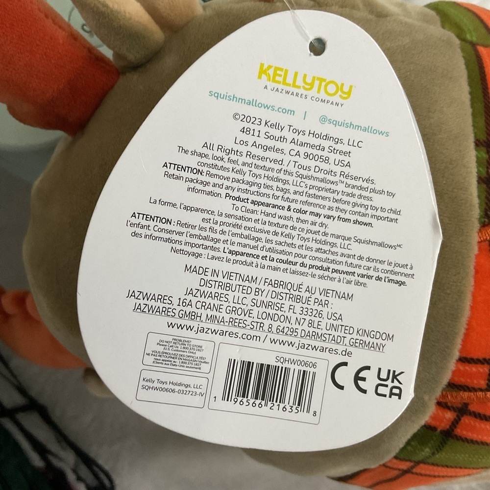 Squishmallows Patterson The Moose #7 Plush, Fall Harvest Squad 2022 Scarf Moose - Picture 4 of 6